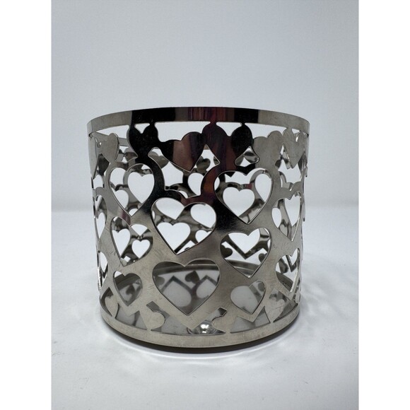 Bath & Body Works Slatkin Co 3-Wick Candle Holder Hearts Valentines Day Love - Picture 2 of 5